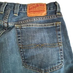 LUCKY BRAND Jeans 31 Blue “Bootleg” Cut Regular Inseam Distressed Denim